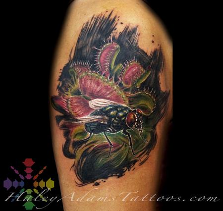 Haley Adams - fly and traps tattoo